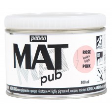 Краска акриловая PEBEO   экстра матовая Mat Pub N1   500 мл 257017 светло-розовый