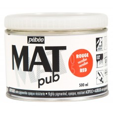 Краска акриловая PEBEO   экстра матовая Mat Pub N2   500 мл 257005 красный алый