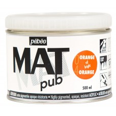 Краска акриловая PEBEO   экстра матовая Mat Pub N2   500 мл 257004 ярко-оранжевый