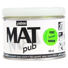 Краска акриловая PEBEO   экстра матовая Mat Pub N3   500 мл 257029 зеленый флуоресцентный