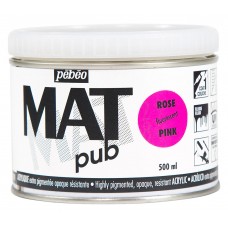 Краска акриловая PEBEO   экстра матовая Mat Pub N3   500 мл 257028 розовый флуоресцентный