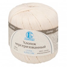 Пряжа Камтекс КТ Хлопок мерсериз   100\% хлопок   10 шт. х  50 г  200 м 188 топл.молоко