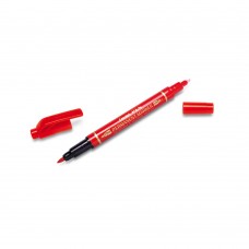 Pentel   Маркер перманентный для CD Pen Twin Tip New   0.3 - 1.2 мм   пулевидный   12 шт. N75W-BE для CD, 2-х сторонний, красный