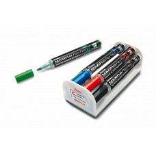 Pentel   Набор маркеров для досок Maxiflo Flex-Feel 4 цвета с магнитной губкой   1 - 5 мм   кисть MWL5SBF-4N черный,красный,синий,зелёный