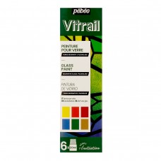 PEBEO   Набор красок Vitrail Открытие по стеклу и металлу   6 цв. х  20 мл 756421