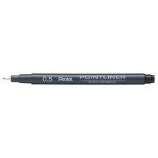 Pentel   Линер Pointliner   0.5 мм  12 шт. S20P-5A черные чернила