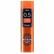 Pentel   Грифели для карандашей автоматических Ain Stein   0.5 мм  40 грифелей  в тубе C275-2BO 2B