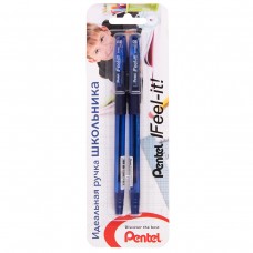 Pentel   Набор ручка шариковая Feel it!, металлич. наконечник, 3-х гран. зона захвата, в блистере  d 0.5 мм  2 шт. XBX485-CC синие чернила
