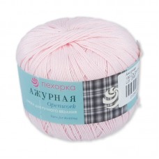 Пряжа Пехорская ПТ Ажурная   100\% мерсеризованный хлопок   10 шт. х  50 г  280 м N180 св.бегония