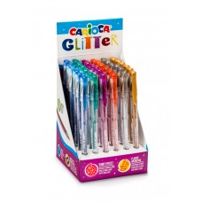 Carioca   Ручка гелевая с блестками Glitter , в картонном дисплее 36шт  d 1 мм  1 мм  6 цв. 42166 цвет чернил: разноцветные
