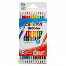 Carioca   Карандаши двусторонние трехгранные BiColor Triangular   заточенный   24 цв.  12 шт. 42991