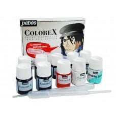Краска акварель PEBEO   набор акварельных чернил Colorex   8 цв.  20 мл 320299 с тушью и маскирующей жидкостью