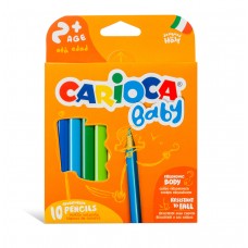 Carioca   Baby   Карандаши цветные утолщенные пластиковые 2+ трехгранные   заточенный   10 цв. 42819
