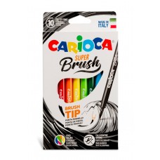 Carioca   Фломастеры Super-brush, наконечник-кисть   10 цв 42937
