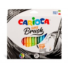 Carioca   Фломастеры Super-brush, наконечник-кисть   20 цв 42968
