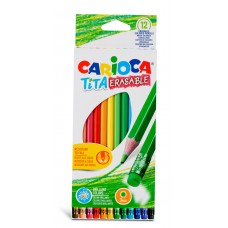 Carioca   Tita Erasable   Карандаши цветные пластиковые   заточенный   12 цв. 42897 с ластиком