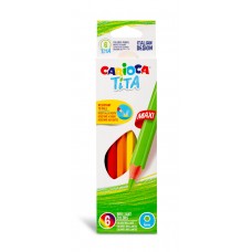 Carioca   Tita Maxi   Карандаши цветные утолщенные пластиковые шестигранные   заточенный   6 цв. 42788