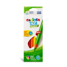 Carioca   Tita Maxi   Карандаши цветные утолщенные пластиковые трехгранные   заточенный   6 цв. 42790