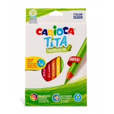 Carioca   Tita Maxi   Карандаши цветные утолщенные пластиковые трехгранные   заточенный   12 цв. 42791