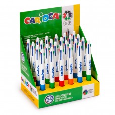 Carioca   Ручка шариковая автоматическая 4-в-1   1 мм  4 цв.  24 шт. 40146