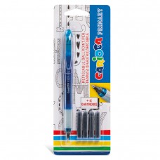Carioca   Ручка шариковая Primary многоразовая, в комплекте с 4 сменными картриджами   1 мм синий 43248