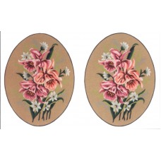 Канва жесткая с рисунком Розовые цветы, 2 картинки 40 x 60 см * GOBELIN L. DIAMANT 15.276
