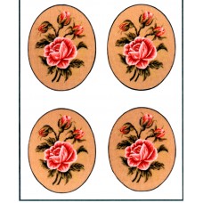 Канва жесткая с рисунком Роза,овал, 4 картинки 50 x 60 см GOBELIN L. DIAMANT 07.42