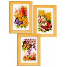 Набор для вышивания из 3-х сюжетов Цветы и бабочки 8 х 12 см VERVACO PN-0155954