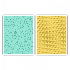 Набор папок для эмбоссирования Texture Fades - Swirls & Squares in Ovals Set