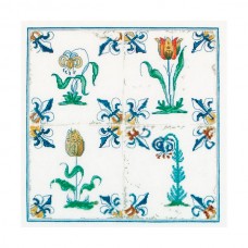 Набор для вышивания Античная плитка, цветы, канва лён 36 ct 28 х 28 см* THEA GOUVERNEUR 485