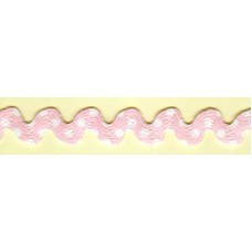 Тесьма-вьюнчик, 15 мм, розовый в белый горошек