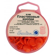 Кнопки пластиковые, 12,4 мм, цвет красный 20 (T5) красный 12,4 мм HEMLINE 443.RED