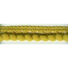 Тесьма с помпонами однорядная охристо-желтая