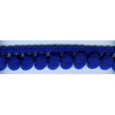 Тесьма с помпонами однорядная ярко-синяя