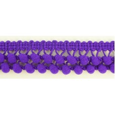 Тесьма с помпонами двурядная фиолетовая