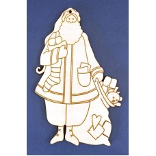 Деревянная фигурка Тильда Дед Мороз  8 x 12 см натуральный 4 мм WOODBOX 101086