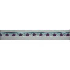 Мерсеризованное хлопковое кружево, 13 мм, цвет серый с фиолетовым