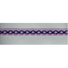 Мерсеризованное хлопковое кружево, 23 мм, цвет сиреневый/фиолетовый