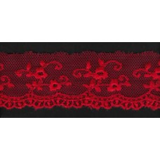 Вышивка на тюле, 25 мм, цвет красный