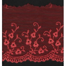 Вышивка на тюле, 50 мм, цвет бордовый
