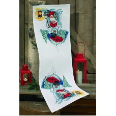 Дорожка Снеговик с зонтиком, набор для вышивания 37 х 104 см PERMIN 68-6292