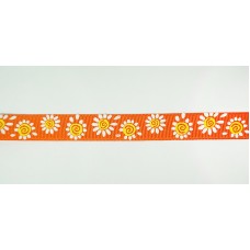 Лента репсовая SAFISA с напечатаным рисунком, 15 мм, 15 м, цвет 61, оранжевый