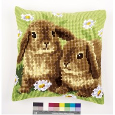 Набор для вышивания подушки Два кролика 40 х 40 см VERVACO PN-0162709