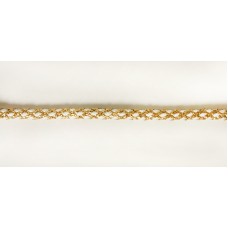 Шнур плетеный PEGA с люрексом, золото с белым, 7 мм, 15 м
