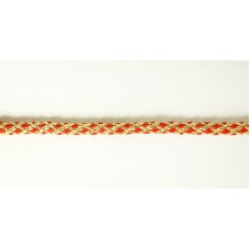 Шнур плетеный PEGA с люрексом, золото с зеленым, 7 мм, 15 м