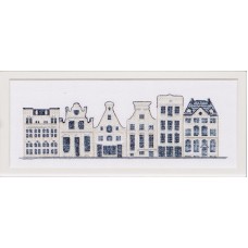 Набор для вышивания Дома в стиле Delft Blue, канва Aida 18 ct 27 х 11 см THEA GOUVERNEUR 552A