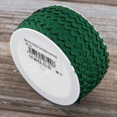 Тесьма PEGA тип вьюнчик, темно-зеленый, 6,4 мм
