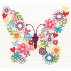Набор для вышивания Butterfly Bouquet (Цветочная бабочка) 25 x 23 см Bothy Threads XB2