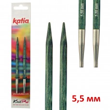 Спицы со сменными лесками KATIA, 5,5 мм N5,5 11,5 см зеленый * 5,5 мм KATIA 7656
