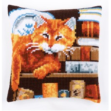 Набор для вышивания подушки Кот и книги VERVACO PN-0163873